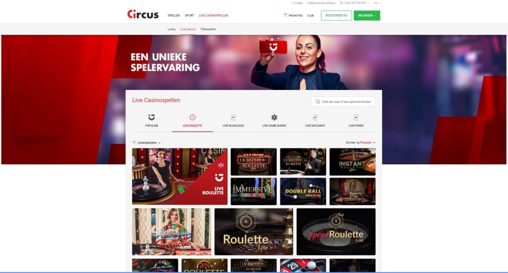 CIRCUS LIVE CASINO PAGINA